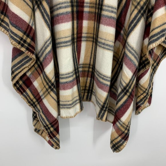 Woolrich Blanket Wrap Shawl Plaid Open Front Poncho - Picture 9 of 9